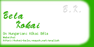 bela kokai business card