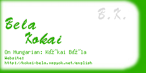 bela kokai business card